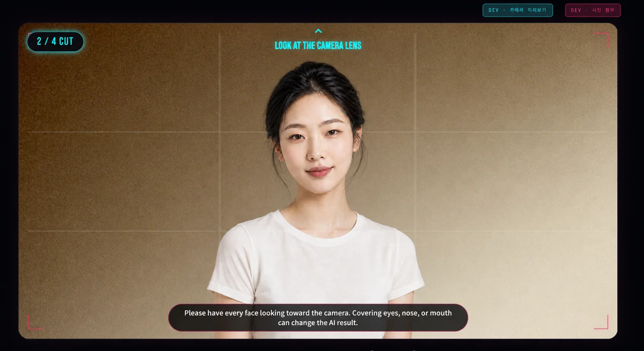 Original portrait in a white T-shirt