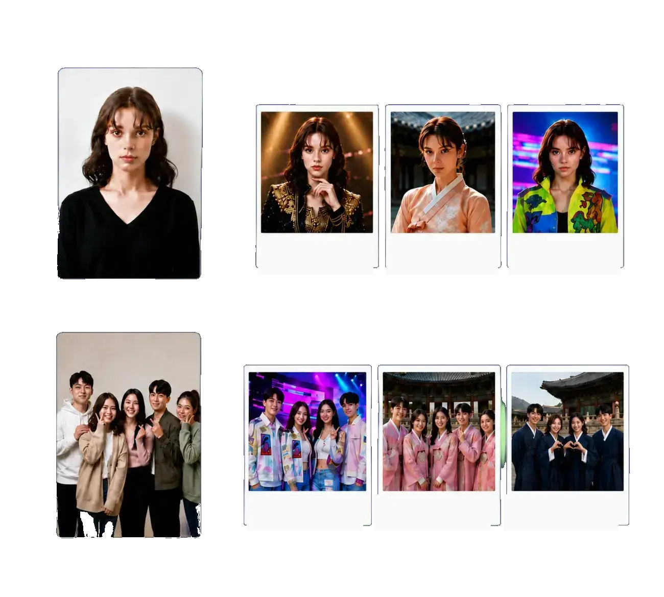 AI photos in a range of styles